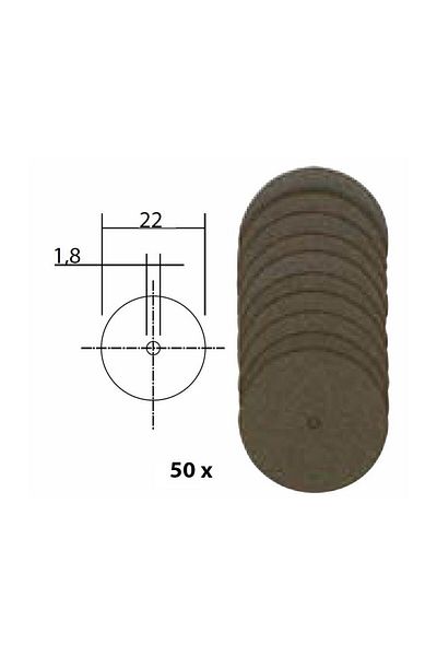 Proxxon Corundum cutting disc set, 22mm, 50 pcs, 28812
