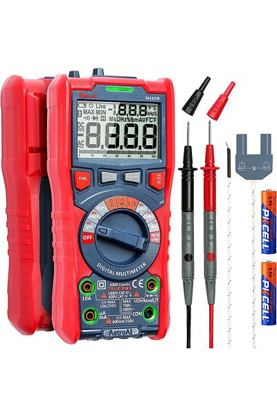 AstroAI Multimetru digital M6KOR, TRMS 6000, Voltmetru cu testare automata AC DC, rezistenta ca
