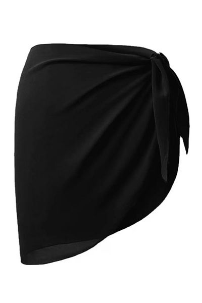 StarStalıa Set of 2 Beach Pareo Chiffon Black 150X50 cm