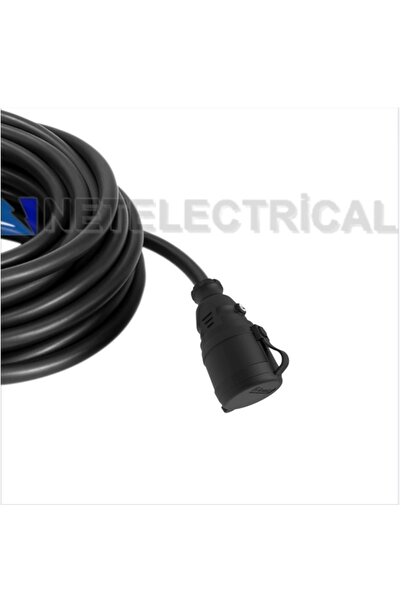 NETELECTRİCAL TEKLİ 5 METRE 3X4 TTR TAM BAKIR KALIN KABLOLU BEMİS BAŞLIKLI KAUÇUK GRUP PRİZ