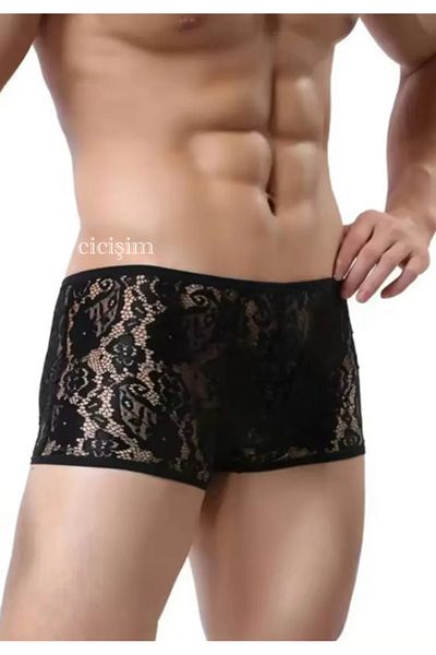 Cicişim Black Men's Lace Boxer Underwear