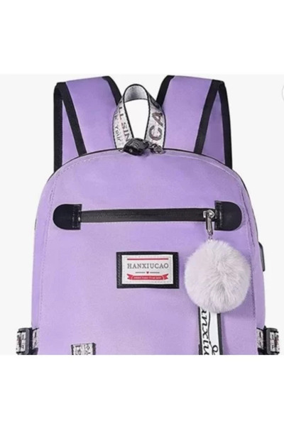 OEM Smart Backpack for Kids, Waterproof, USB Port, Anti-theft Lock, 20-35 L, 30 x 14 x 47 cm, Purple