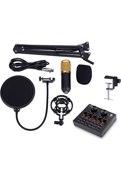 SUKILO حزمة ميكروفون مكثف مع بطاقة صوت مباشر USB