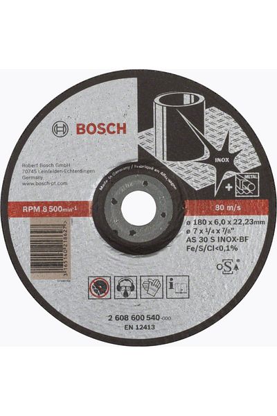 Bosch Disc de degrosare cu degajare Expert for Inox AS 30 S INOX BF, 180mm, 6.0mm