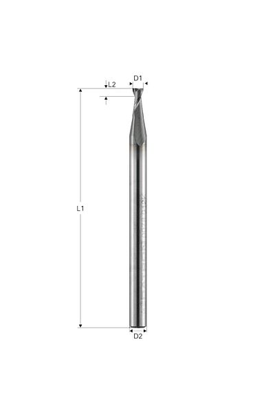 Datron Freza pt. otel, X.CEED, 2 caneluri, 0078019S, 1.9x1.5x3.0mm