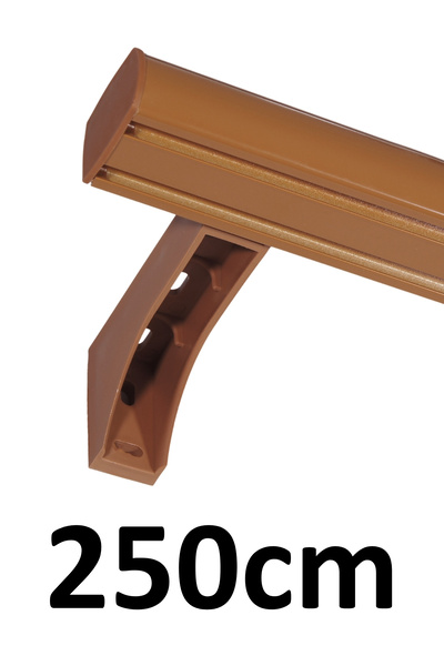 İzen Dekoratif İki Kanallı 250cm Açık Kahve (Meşe) Alüminyum Ray Takımı (43mm...