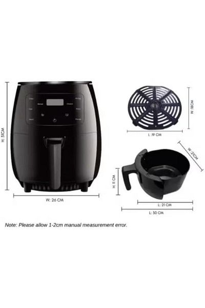 SUKILO 6L Electric Digital Air Fryer Oven – Multi-Function Oil-Free Cooker with Preset Cooking Pro