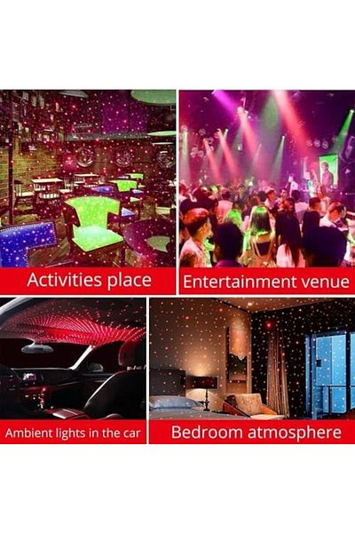 SUKILO USB Car Star Light Projector, Interior Ambient Night Light, Decorative Roof LED Galaxy Lamp f