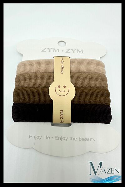 MAZEN 4-Piece Thick and Extra Wide Rubber Buckle |   Seamless Flexible Structure |   Children & Adult Compatible Coffee Tone