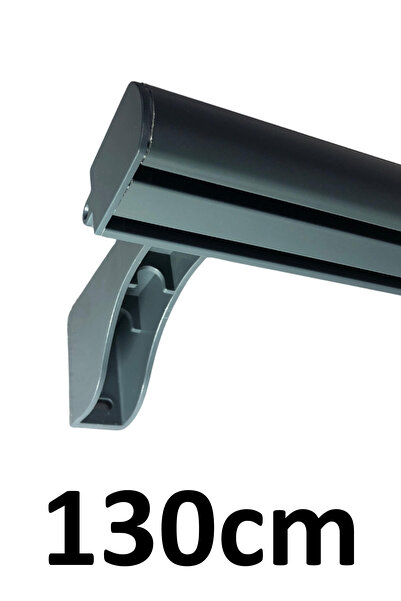 İzen Dekoratif İki Kanallı 130cm Antrasit Alüminyum Ray Takımı (43mm) İkili K...