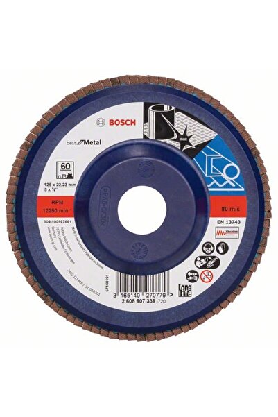 Bosch Disc de slefuire evantai X571, Best for Metal D=125mm G=60, drept