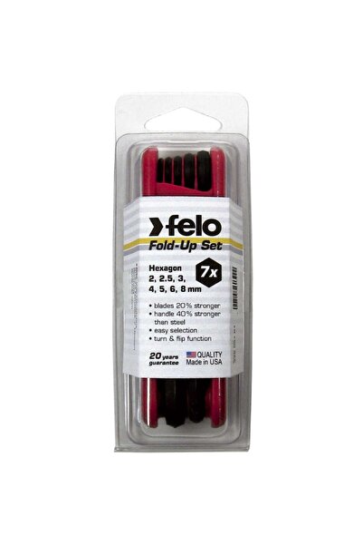 FELO Set of 7 L HEX pocket keys, Felo, Hx2.0 - Hx8.0mm