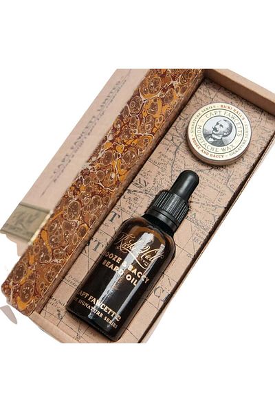 Captain Fawcett Beard care set Captain Fawcett Booze & Baccy Oil & Wax Gift Set