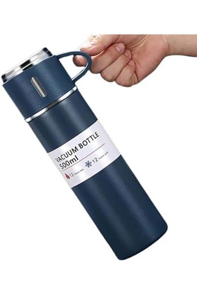 SUKILO 500ml Stainless Steel Thermal Flask – Vacuum Insulated Double Wall Bottle with Handle & Cup