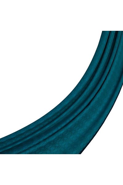 ipekevi Four Seasons Monogram Pattern Shawl 04356-Petrol Blue