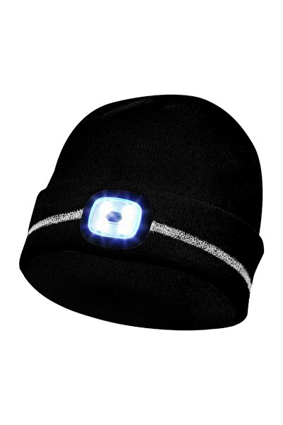 GEBOL 700006, Black hat with reflective strip and LED, 4 brightness levels, 60
