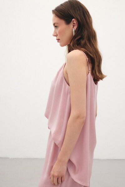 Sateen Σατέν Μπλούζα με λουράκι - Πούδρα