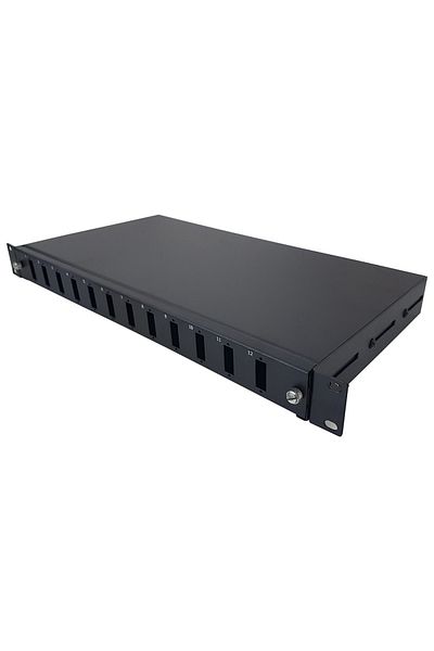 OEM Fiber Panel 1U 12 Port Cassette Sc-Dx Black