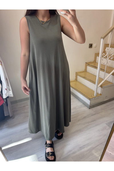 ROSSA Modal Fabric Crew Neck Dress