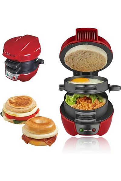 SUKILO Sandwich Toaster and Burger Maker with Egg Rings and Timer, Non-Stick Ceramic Plates, Easy Cl
