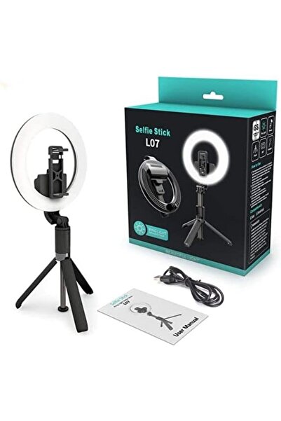 SUKILO حامل ثلاثي القوائم لعصا سيلفي مع ضوء حلقي LED، 3 أوضاع و9 إعدادات للضو...