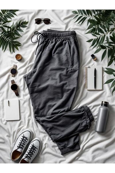 FUNSTYLE Men's Anthracite Unprinted Jogger Leg Sweatpants