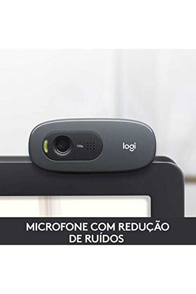 logitech كاميرا ويب عالية الدقة C270، شاشة عريضة بدقة 720 بكسل لإجراء مكالمات الفيديو والتسجيل