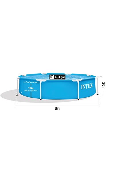 Intex Metal Frame Round Blue Swimming Pool 244x51cm