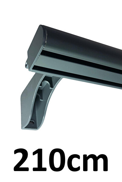 İzen Dekoratif İki Kanallı 210cm Antrasit Alüminyum Ray Takımı (43mm) İkili K...