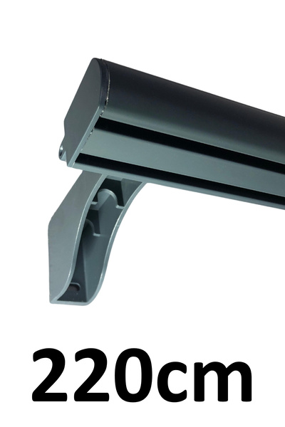 İzen Dekoratif İki Kanallı 220cm Antrasit Alüminyum Ray Takımı (43mm) İkili K...
