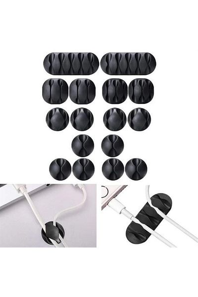 RBY Multi-Purpose Cable Holder Acrylic Strong Adhesive Organizer Organizer 16 Piece Set Easy Ku