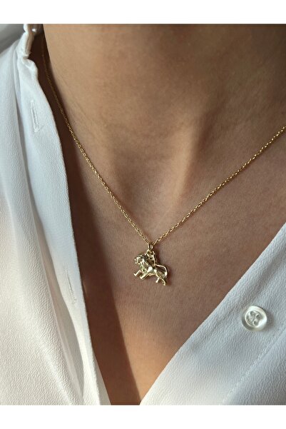 PETITE Aslan Tasarımlı 14K Altın Kaplama 925K Gümüş Kolye