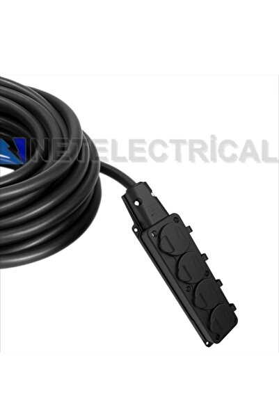 NETELECTRİCAL 4'LÜ 100 METRE 3X4 TTR TAM BAKIR KALIN KABLOLU BEMİS KAUÇUK BAŞLIKLI GRUP PRİZ