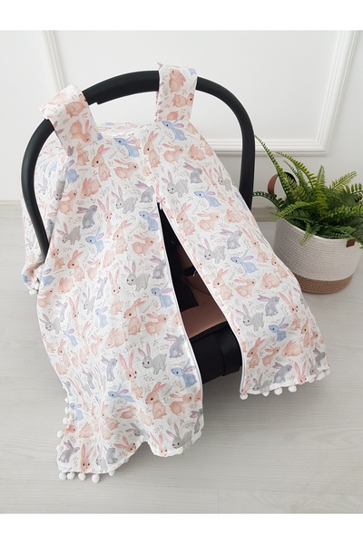 artıbebe غطاء عربة أطفال من الموسلين بسحاب ونقشة من القطن بنسبة 100% من تافسانلي