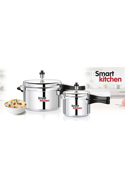 Smart Kitchen Aluminum Pressure Cooker 5Ltr + 3Ltr India