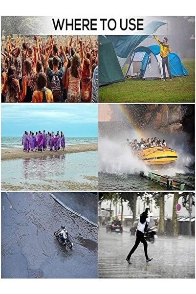 SUKILO Unisex Disposable Rain Card, Thin Plastic Hooded Raincoat, Waterproof Lightweight Knee-Length