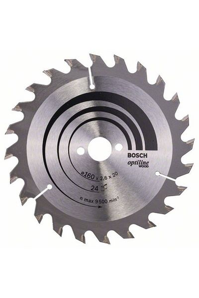 Bosch Panza ferastrau circular Optiline Wood, 160x20x2.6mm, 24T, reductie 16mm