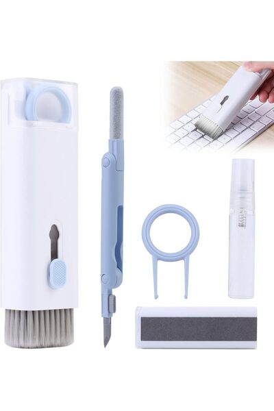 SUKILO مجموعة تنظيف لوحة المفاتيح، مجموعة فرشاة متعددة الأغراض 7 في 1 مع بخاخ...