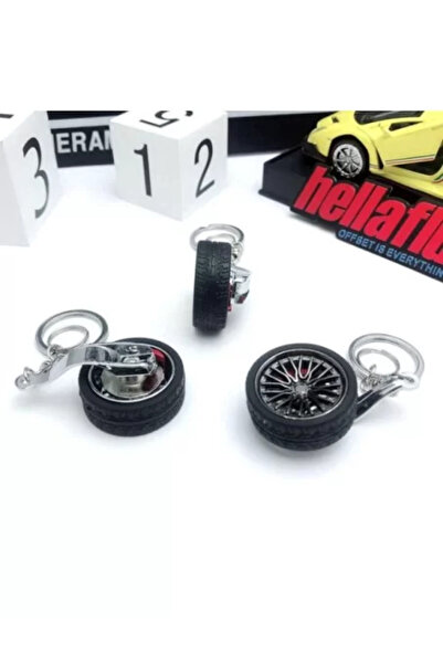 OEM Kovová klíčenka, antikorozní, model kola auta, černá