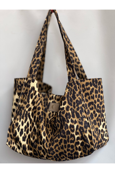 soare shop Leopar kanvas çanta