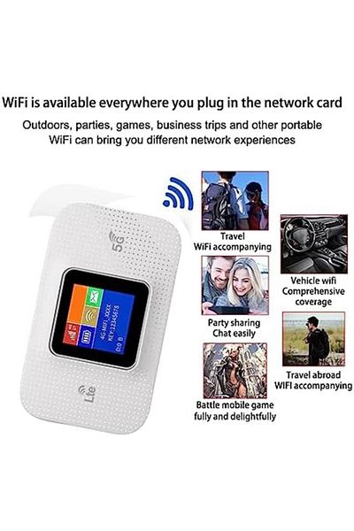 SUKILO جهاز توجيه واي فاي محمول بتقنية 4G LTE MiFi، بطارية 3000 مللي أمبير/ساعة، شاشة ملونة، فتحة بطاقة SIM، شبكة محمولة بسرعة 150 ميجابت في الثانية