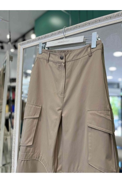 MERAM BUTİK Vuu Cargo Pants - Beige - 40