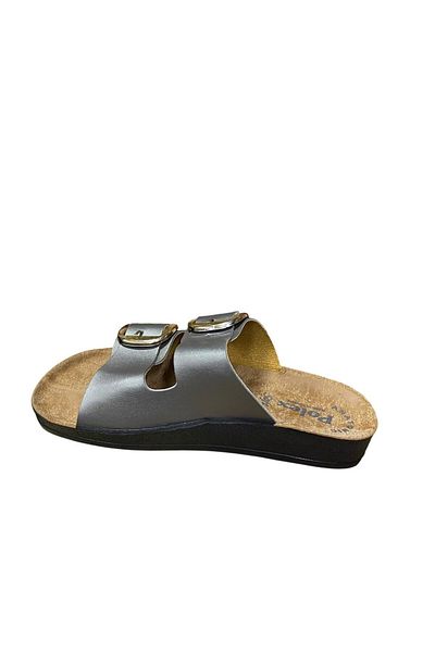 POLEX Women's Double Buckle Flat Sole Slippers