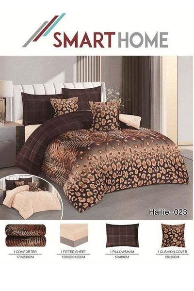 smart home Winter Comforter Set, 4 pieces, dual-faced design, velvet with microfiber filling
