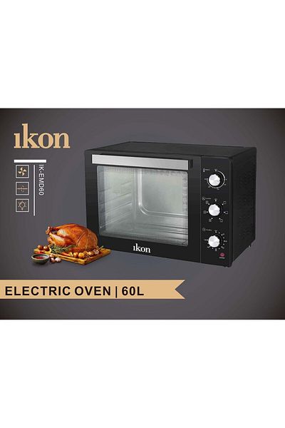 Ikon 60L Electric Oven, Black, IK-EMD60
