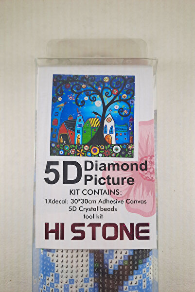 histone 5D Elmas Taş İşleme Kiti 30x30 cm Renkli Evler Desen