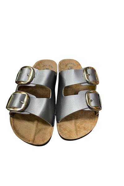 POLEX Women's Double Buckle Flat Sole Slippers