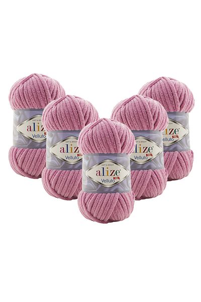 Alize 5 Pieces Velluto Velvet Hand Knitting Yarn 98 Roses