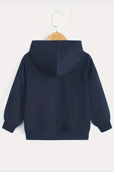 CLAYES Hanorac unisex albastru bleumarin pentru copii – figuri marine, țesătură groasă cu șapcă imprimată