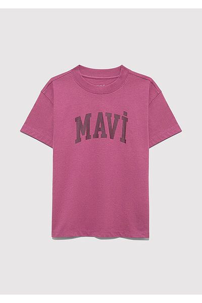 Mavi Logo Printed Purple T-Shirt 7610385-70651